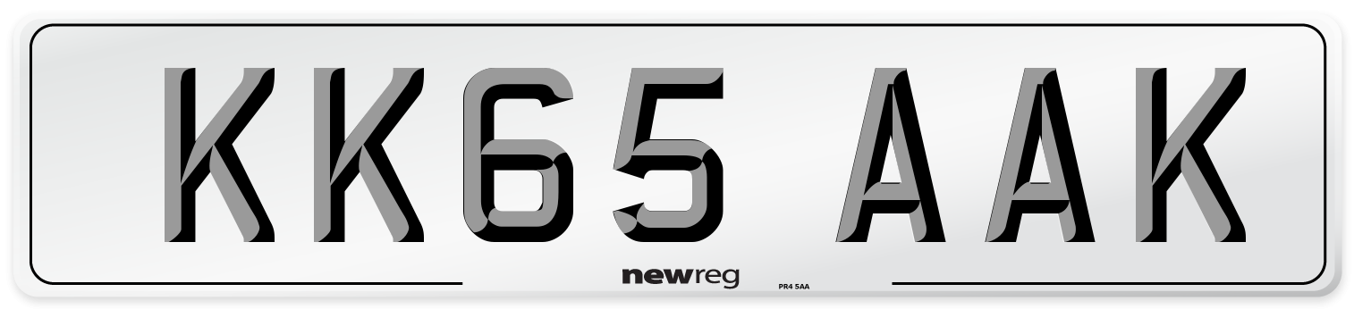 KK65 AAK Number Plate from New Reg